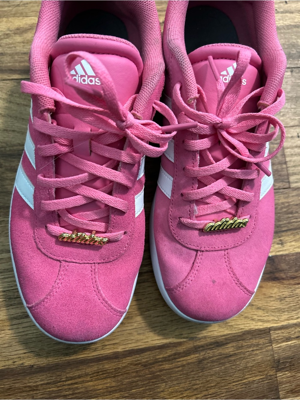 adidas Pink Suede Casual Sneakers with White Three Stripes